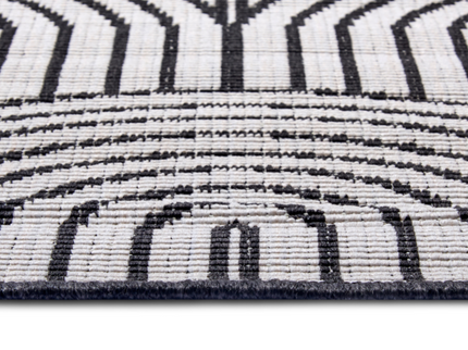 Dubbelzijdig Buitenkleed Flatweave - Zwart