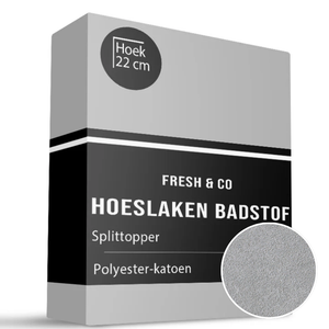 Splittopper Hoeslaken - Badstof - Grijs