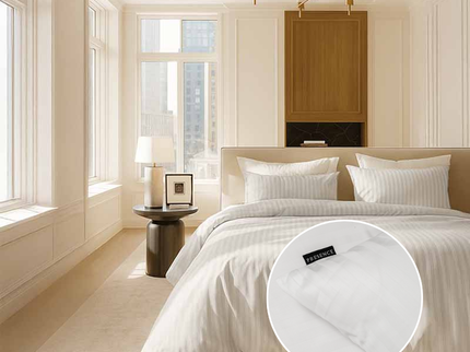 Dekbedovertrek Katoen-Satijn - Satijnstreep - Wit