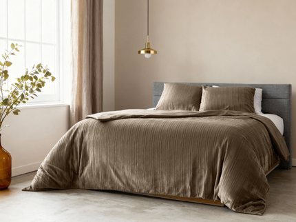 Dekbedovertrek Velvet Lining - Taupe