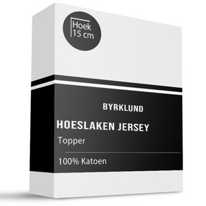 Byrklund Topper Hoeslaken - Jersey Katoen Stretch - Wit