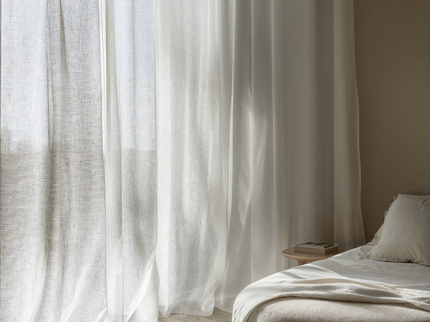 Fresh and Co 2-PACK: Vitrage Gordijnen - Haken of Ringen - Wit