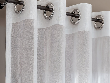 Fresh and Co 2-PACK: Vitrage Gordijnen - Haken of Ringen - Wit