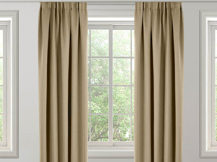 Fresh and Co Gordijnen Verduisterend & Isolerend - Haken of Ringen - Beige