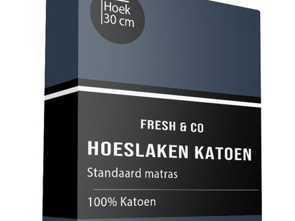 Fresh and Co Hoeslaken - Katoen - Navy - Verkoelend