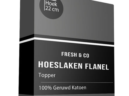 Fresh and Co Topper Hoeslaken - Flanel - Antraciet
