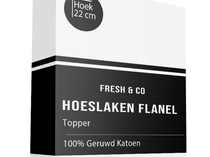 Fresh and Co Topper Hoeslaken - Flanel - Wit