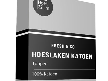 Fresh and Co Topper Hoeslaken - Katoen - Grijs - Verkoelend
