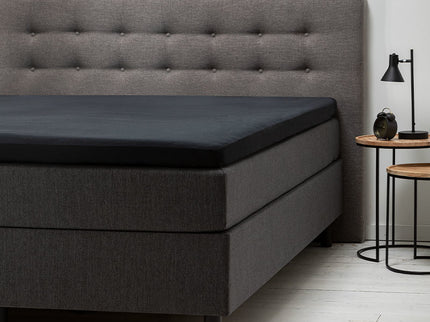 Fresh and Co Topper Hoeslaken - Katoen Jersey Stretch - Zwart