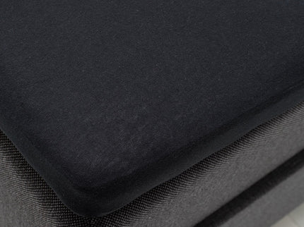 Fresh and Co Topper Hoeslaken - Katoen Jersey Stretch - Zwart