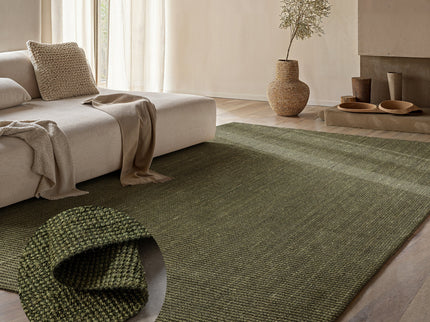 Handgeweven Jute Vloerkleed  - Groen