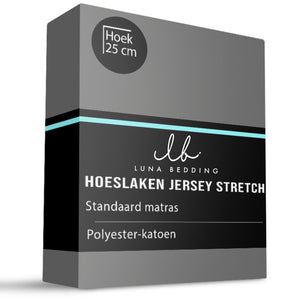 Luna Bedding Hoeslaken - Jersey Stretch - Antraciet