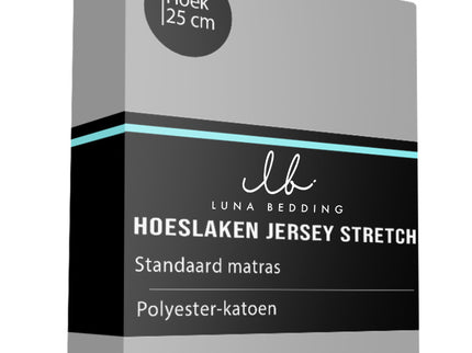 Luna Bedding Hoeslaken - Jersey Stretch - Grijs