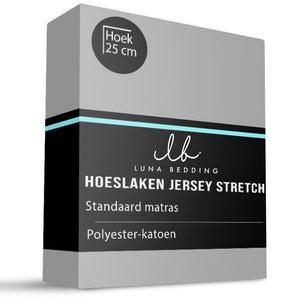 Luna Bedding Hoeslaken - Jersey Stretch - Grijs