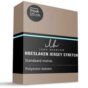 Luna Bedding Hoeslaken - Jersey Stretch - Taupe
