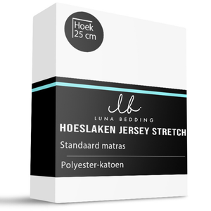 Luna Bedding Hoeslaken - Jersey Stretch - Wit