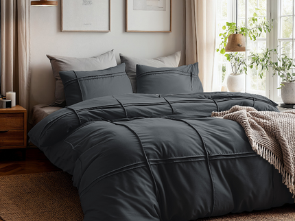 Dekbedovertrek Washed Tufted - Antraciet