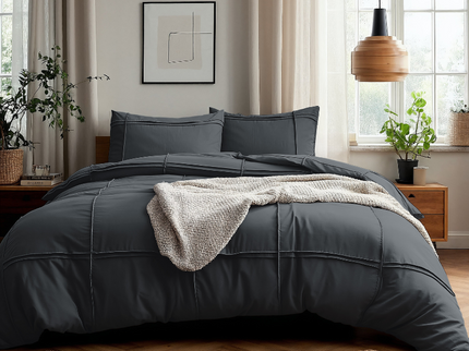 Dekbedovertrek Washed Tufted - Antraciet