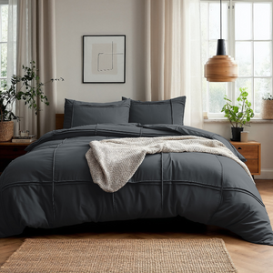 Dekbedovertrek Washed Tufted - Antraciet