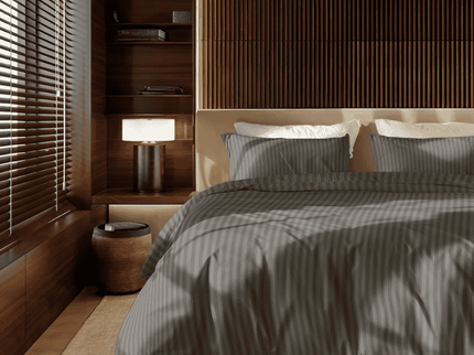 Presence Dekbedovertrek Katoen-Satijn - Satijnstreep - Antraciet