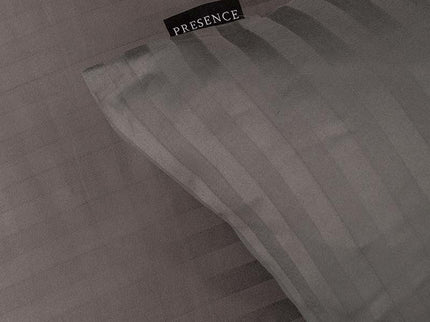 Presence Dekbedovertrek Katoen-Satijn - Satijnstreep - Antraciet