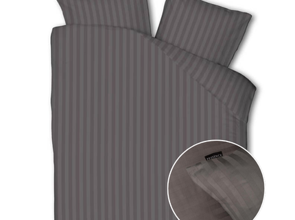 Presence Dekbedovertrek Katoen-Satijn - Satijnstreep - Antraciet