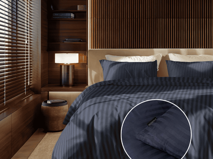 Presence Dekbedovertrek Katoen-Satijn - Satijnstreep - Donkerblauw