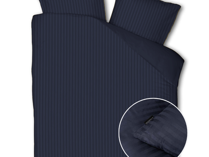 Presence Dekbedovertrek Katoen-Satijn - Satijnstreep - Donkerblauw