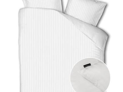 Presence Dekbedovertrek Katoen-Satijn - Satijnstreep - Wit