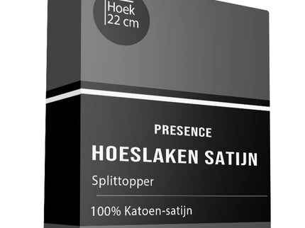 Presence Splittopper Hoeslaken - Satijn - Antraciet