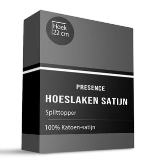 Presence Splittopper Hoeslaken - Satijn - Antraciet