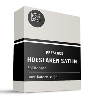 Presence Splittopper Hoeslaken - Satijn - Creme
