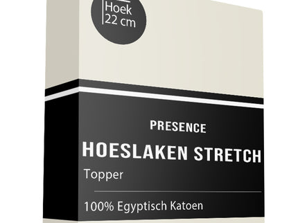 Presence Topper Hoeslaken - Egyptisch Katoen Stretch - Creme