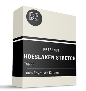 Presence Topper Hoeslaken - Egyptisch Katoen Stretch - Creme