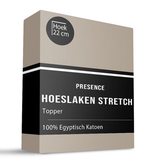 Presence Topper Hoeslaken - Egyptisch Katoen Stretch - Taupe
