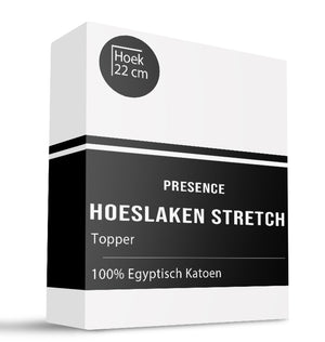 Presence Topper Hoeslaken - Egyptisch Katoen Stretch - Wit