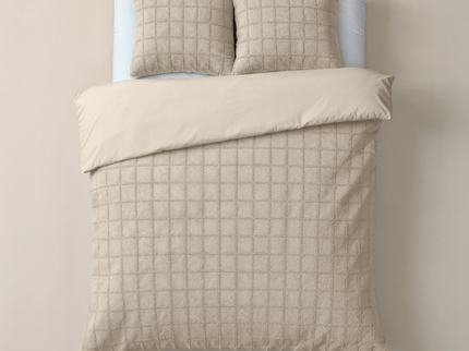 Sleeptime Dekbedovertrek Faux Fur - Check - Beige