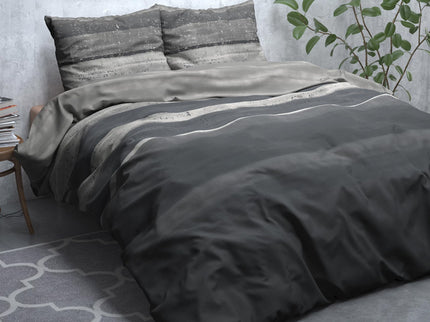 Sleeptime Dekbedovertrek Flanel Marcus - Grijs - 240 x 200/220 cm