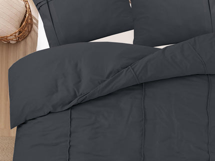 Sleeptime Dekbedovertrek Washed Tufted - Antraciet - 140 x 200/220 cm