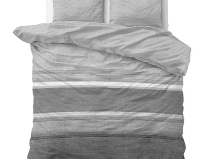 Sleeptime Elegance Dekbedovertrek Flanel Stone Stripe - Grijs - 240 x 200/220 cm