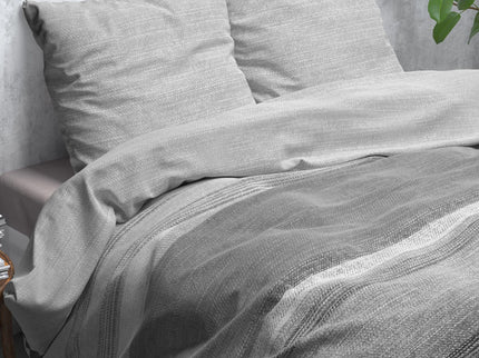 Sleeptime Elegance Dekbedovertrek Flanel Stone Stripe - Grijs - 240 x 200/220 cm