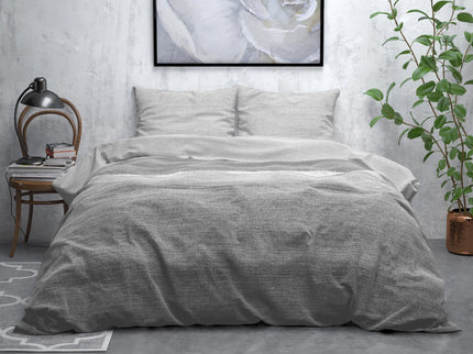 Sleeptime Elegance Dekbedovertrek Flanel Stone Stripe - Grijs - 240 x 200/220 cm