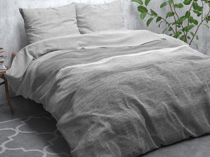 Sleeptime Elegance Dekbedovertrek Flanel Stone Stripe - Grijs - 240 x 200/220 cm