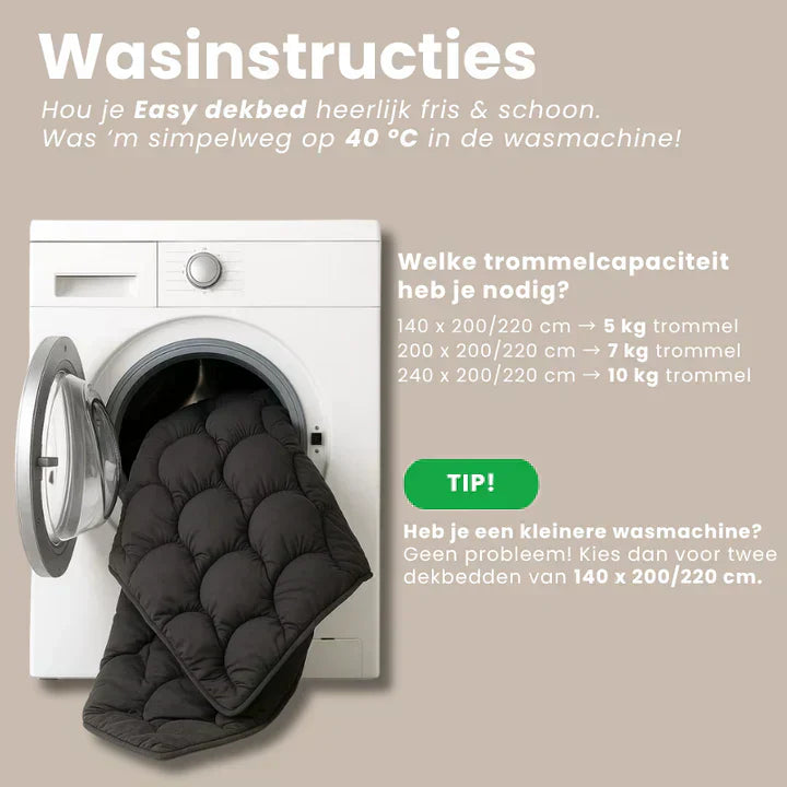 Dekbed zonder overtrek wassen: zo doe je het stap voor stap + welke wasmachine heb je nodig?