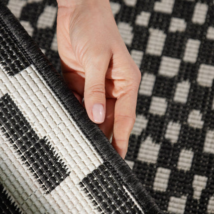 Vloerkleed Barkham Rechthoekig - Zwart Wit