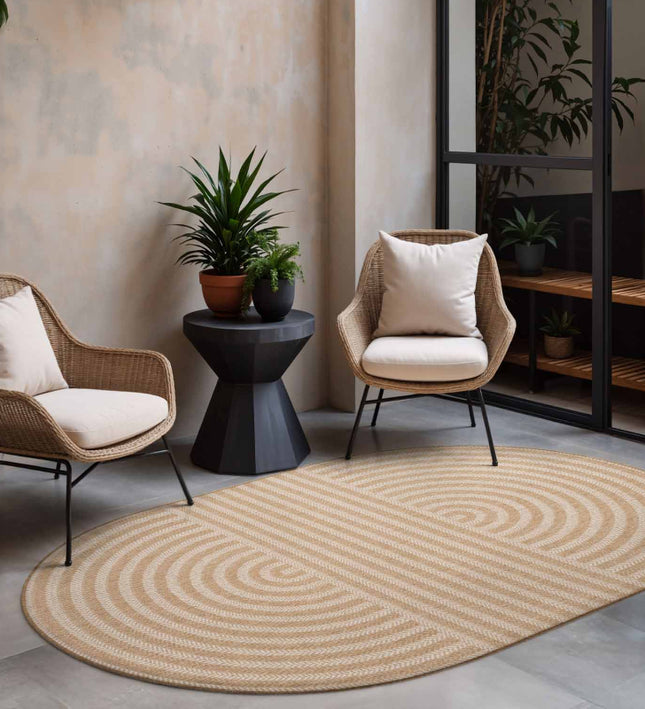 Vloerkleed Woodfield Ovaal - Jute wit