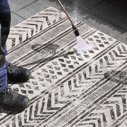 Dubbelzijdig Buitenkleed Biri - Zwart/Crème