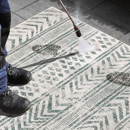 Dubbelzijdig Buitenkleed Biri - Groen/Crème