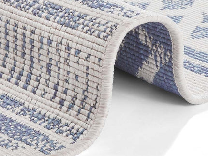 Dubbelzijdig Buitenkleed Biri - Blauw/Crème