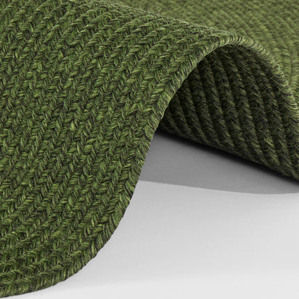 Jute Buitenkleed Braids Rond - Groen